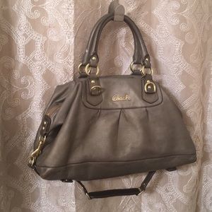 Coach Ashley metallic bronze satchel.